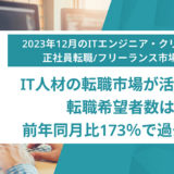 レバテックが「ITエンジニア・クリエイター正社員転職／フリーランス市場動向」を発表 フリーランスの案件希望者数は4年で約3.8倍に