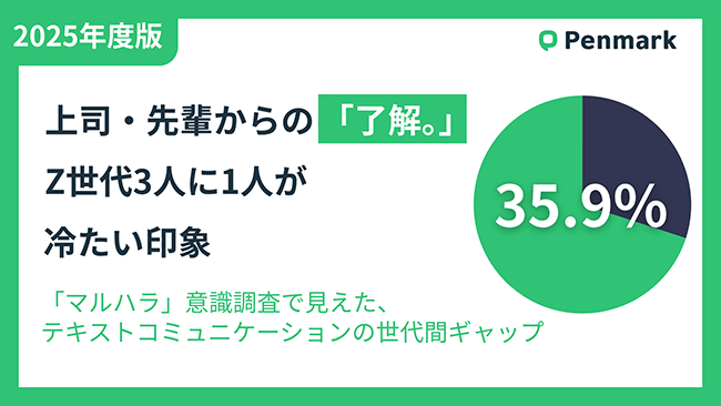 上司・先輩からの「了解。」は冷たい？ ペンマークがZ世代にマルハラ意識調査を実施