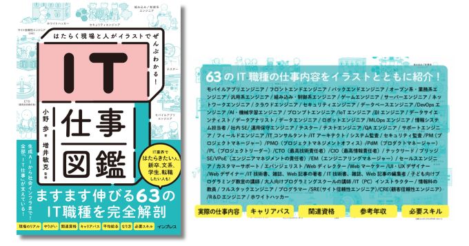 現在のIT業界の全体像と全63職種をイラストで図解、新刊『IT仕事図鑑』4/8発売