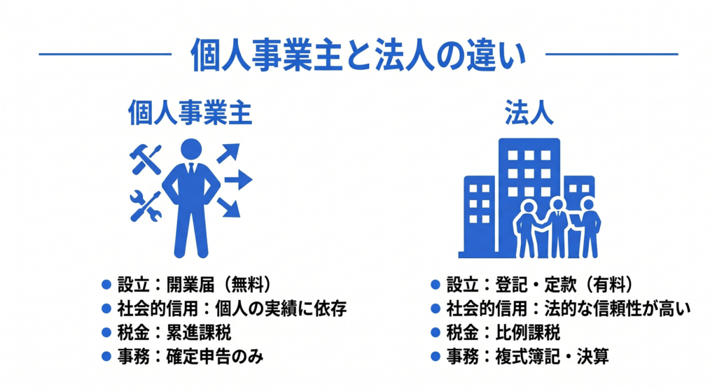 個人事業主と法人の違い